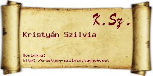 Kristyán Szilvia névjegykártya