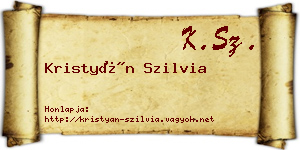 Kristyán Szilvia névjegykártya