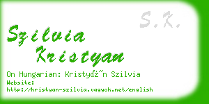 szilvia kristyan business card